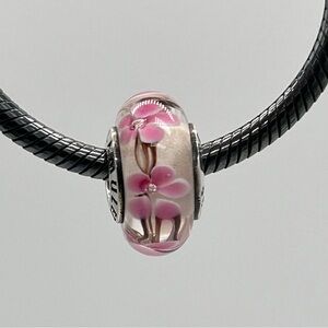 Glamulet Cherry Blossom Merano Glass Charm; S925